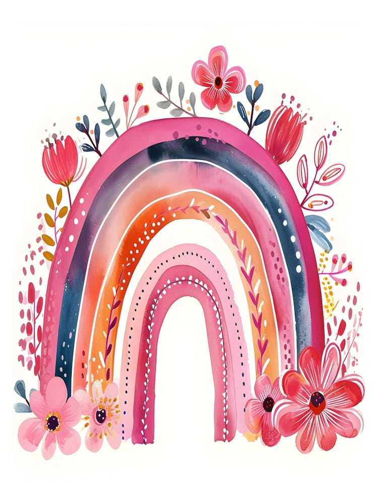 Rainbow With Flowers