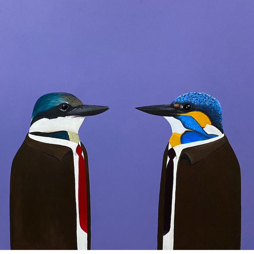 Kingfishers In Suits Square