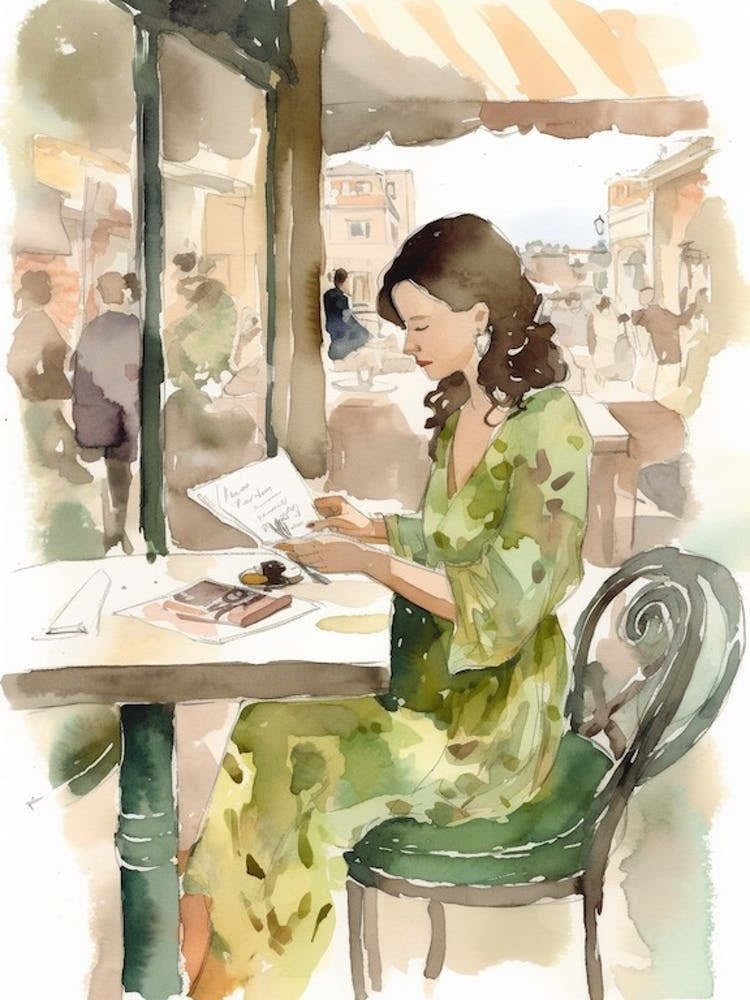 Woman Reading In Florence