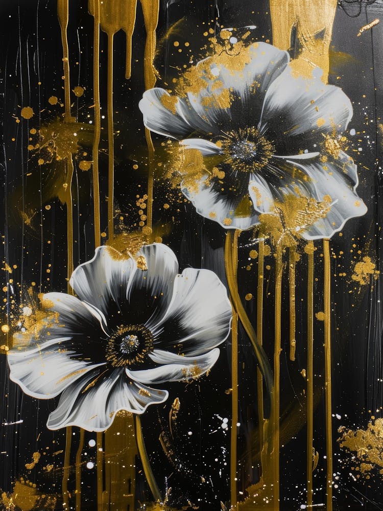 Black And Gold Flowers 10
