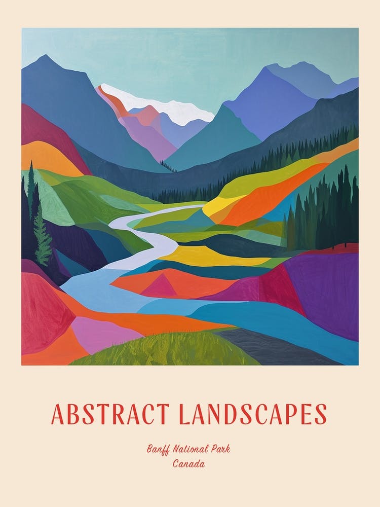 Colourful Abstract Banff National Park Canada 2 Poster
