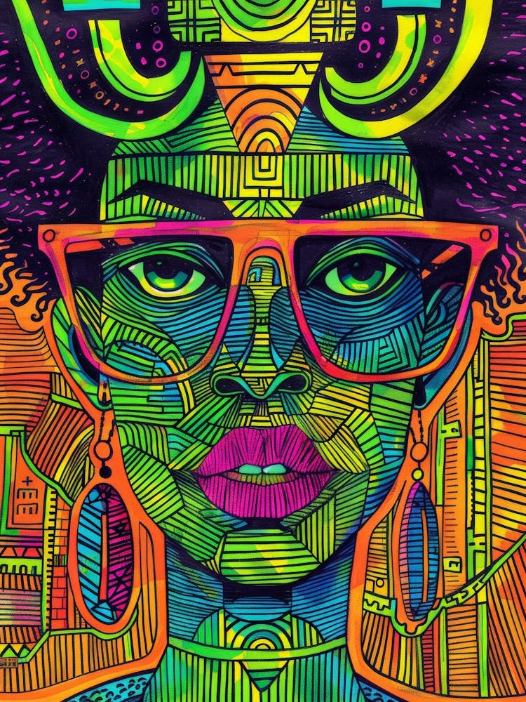 Afro Girl With Glasses