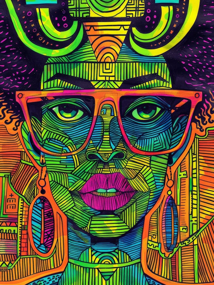 Afro Girl With Glasses