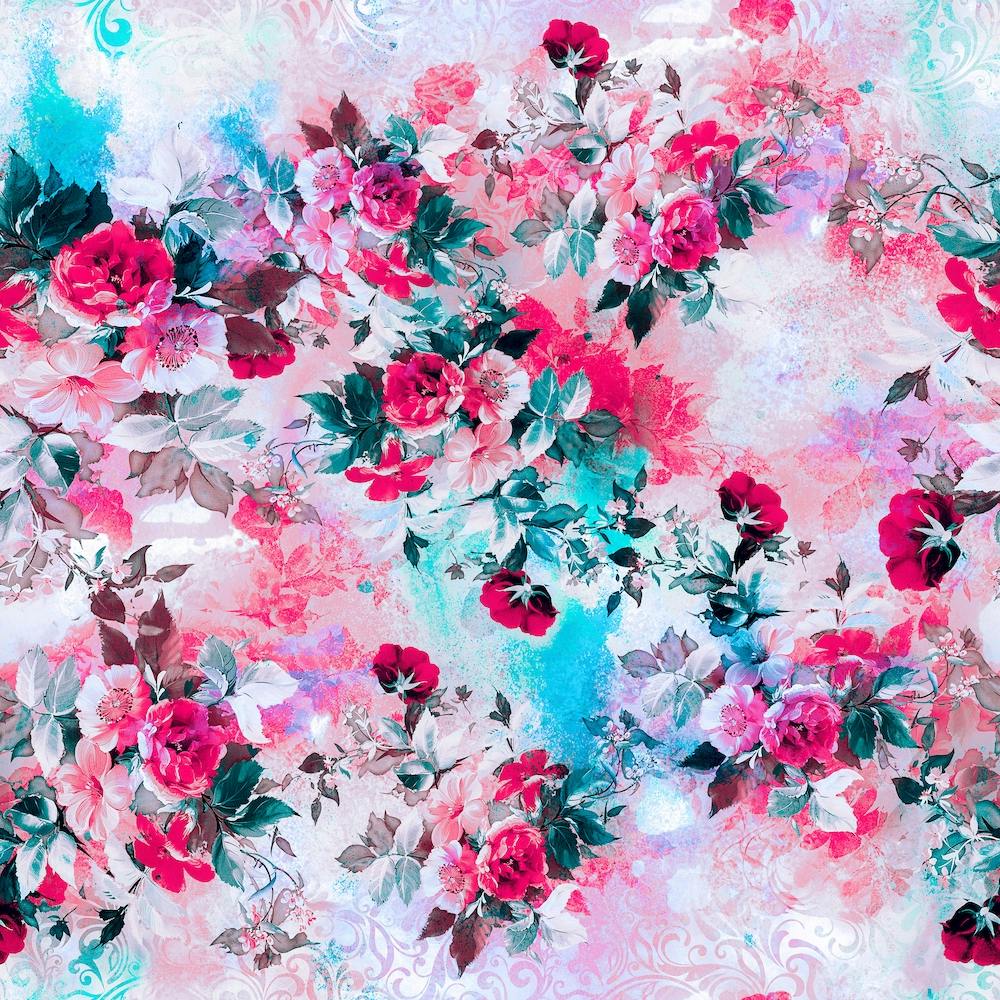 Roses Blue Square