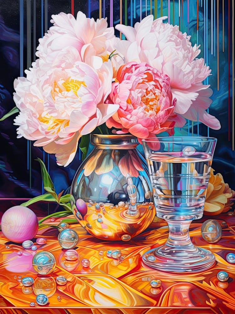 Disco Ball And Peonies Still Life 1