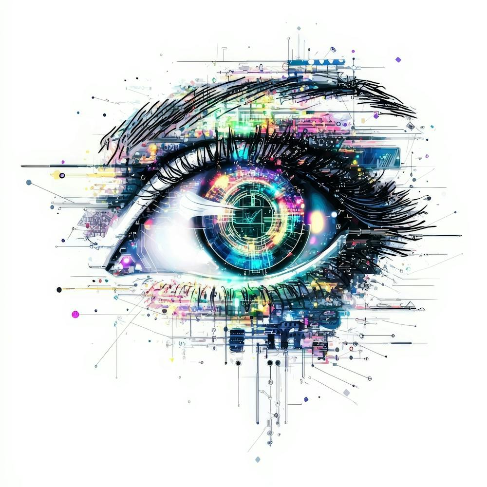 Eye Of The Future.Generated AI. Wall