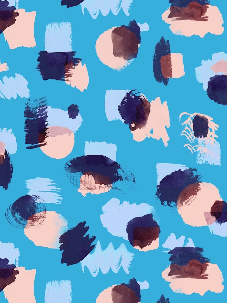 Abstract Stains Blue