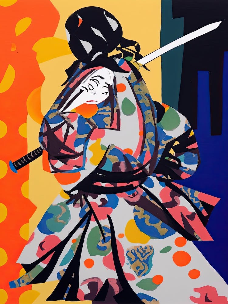Samurai In Fauvist Matisse Japanese Style  5