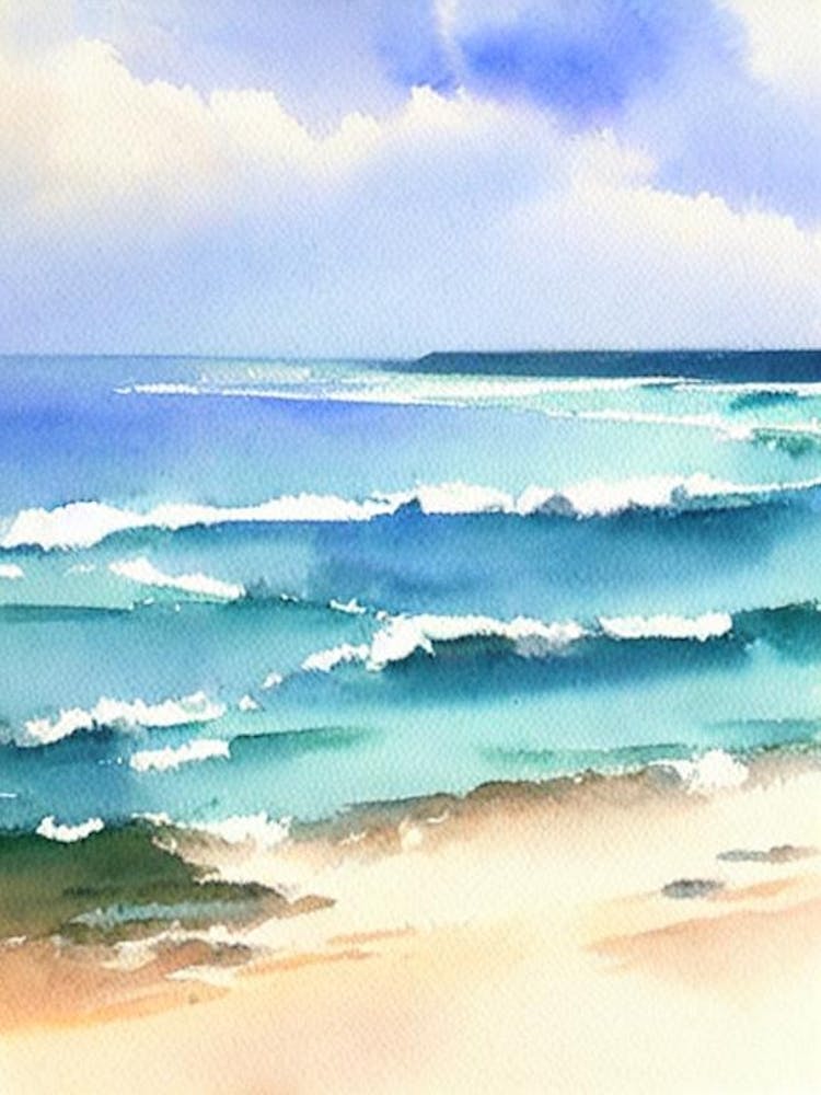 Coolangatta Beach, Australia Watercolour