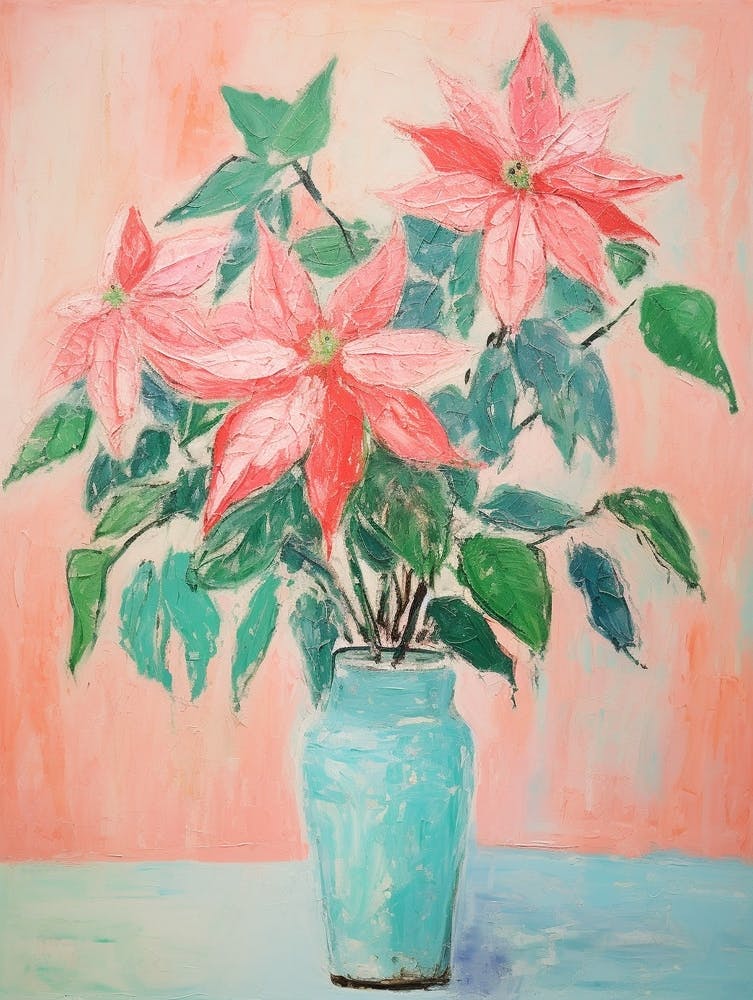 Flower Painting Fauvist Style Poinsettia 2