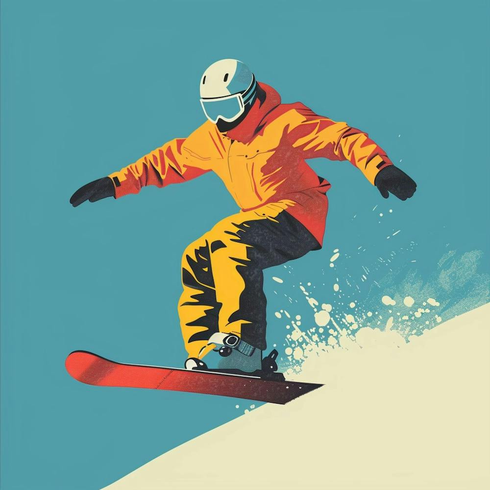 Snowboarder In Action