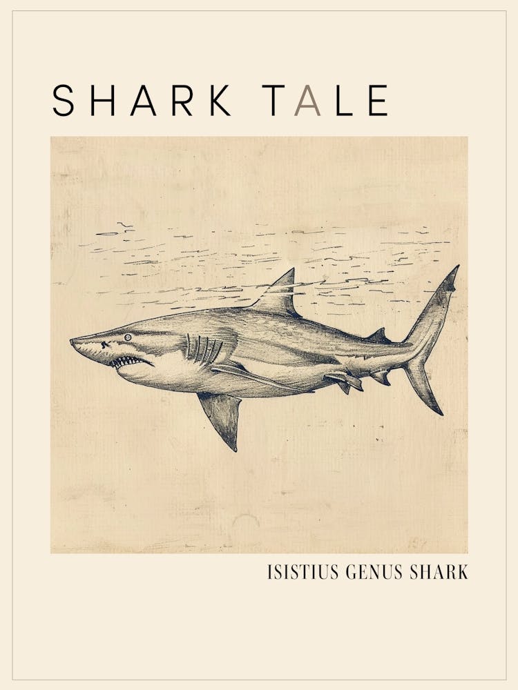 Isistius Genus Shark Vintage Illustration 2 Poster
