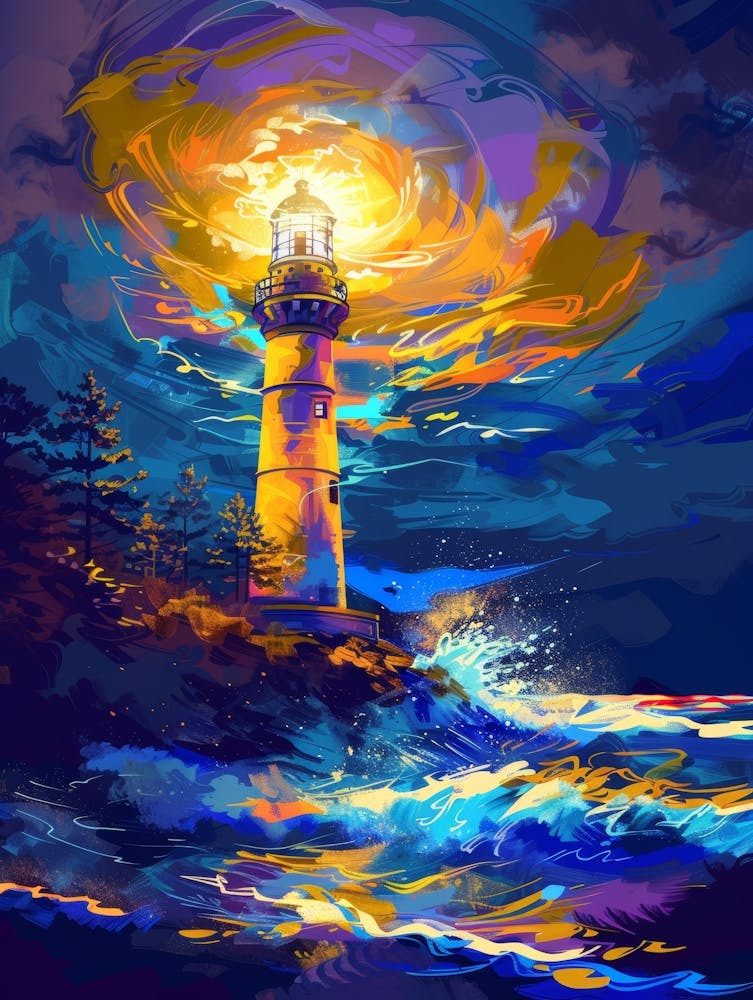 Lighthouse At Night 16