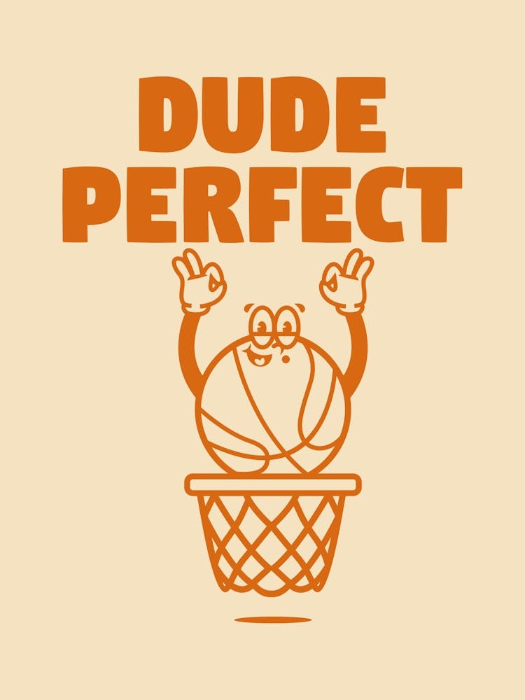 Retro Wall Art Retro Prints Home Decor Retro Print Illustration Dude Perfect Basketball Retro Home Decor