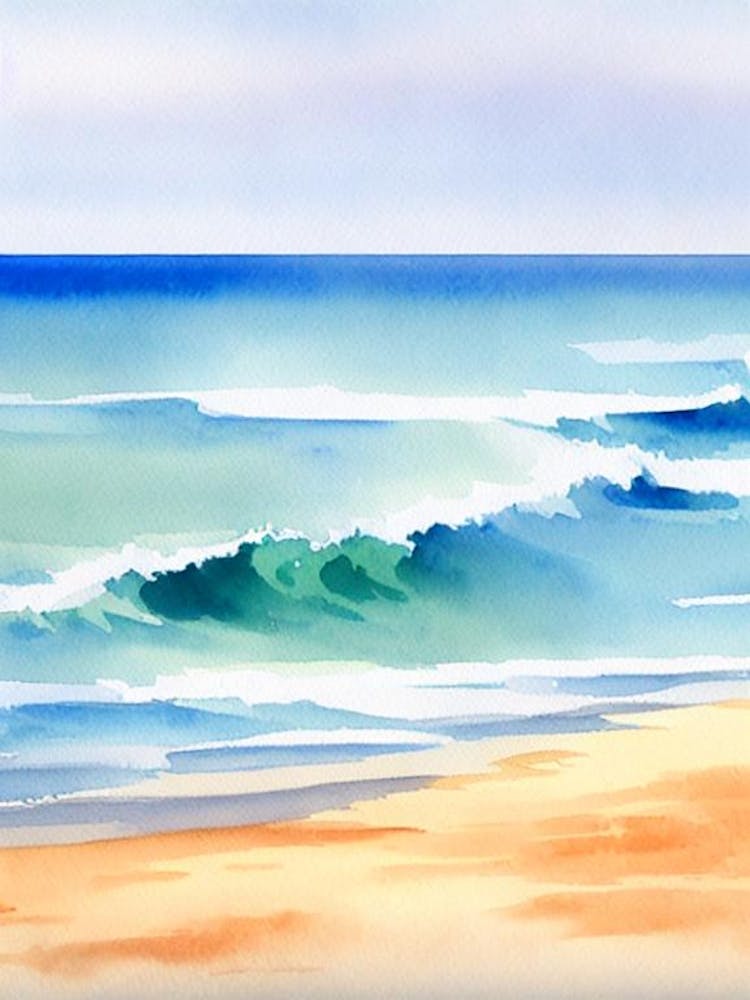 Falesia Beach 3, Algarve, Portugal Watercolour