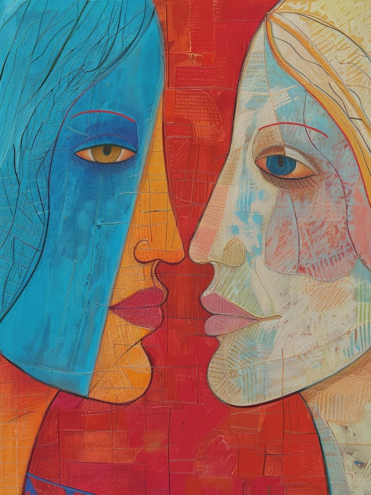 Two Women Facing Each Other