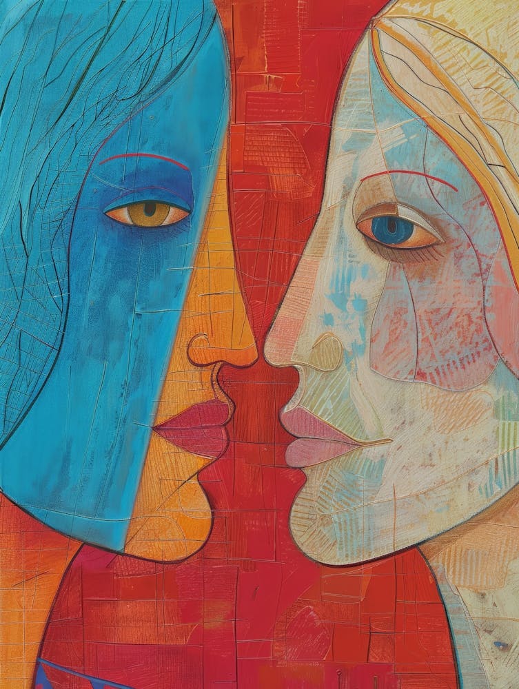 Two Women Facing Each Other