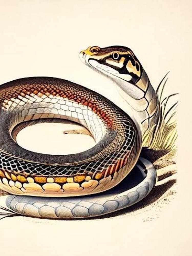 Monocled Cobra Snake Vintage