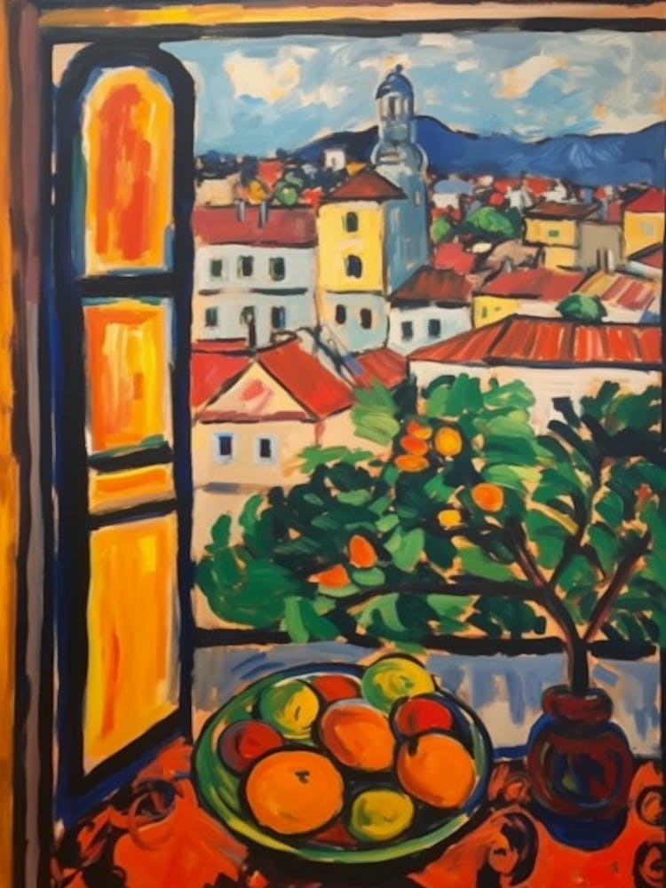 Window View Of Vienna In The Style Of Fauvist 3