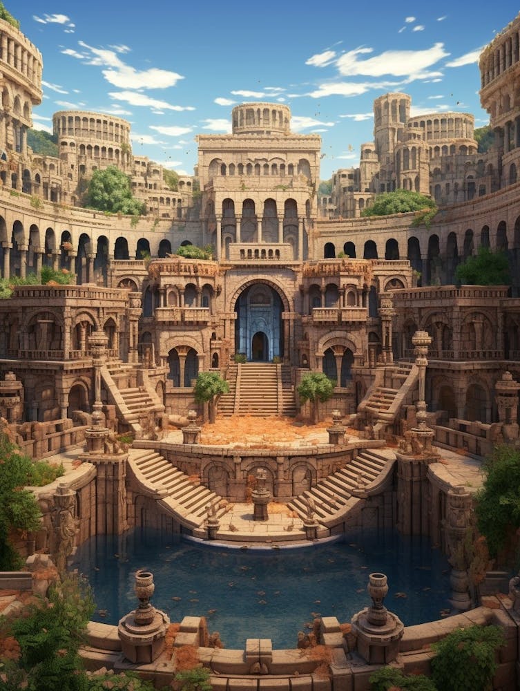 Aspendos Theater Pixel Art 1