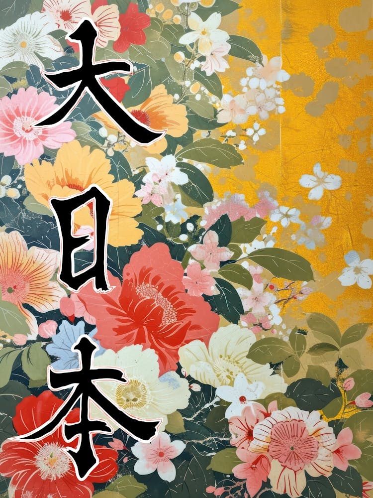Hokusai Großes Japan-Poster Japanische Blumen 23