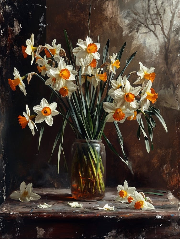 Baroque Floral Still Life Daffodil 2