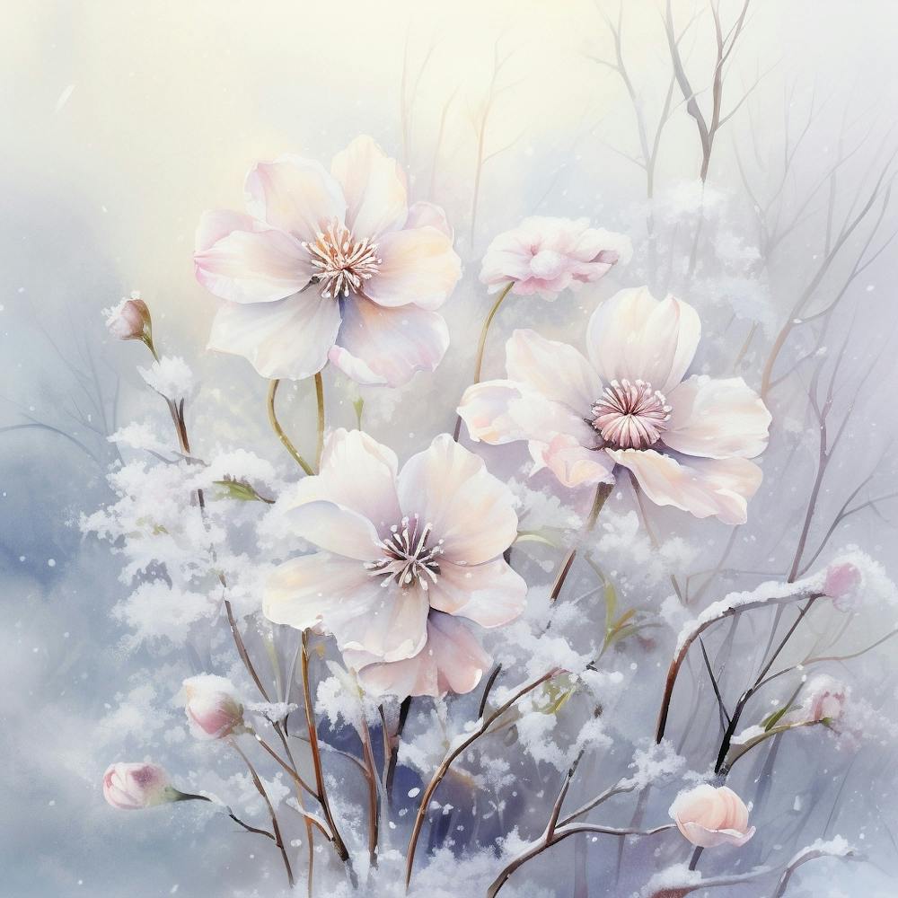 Flowers In Snow