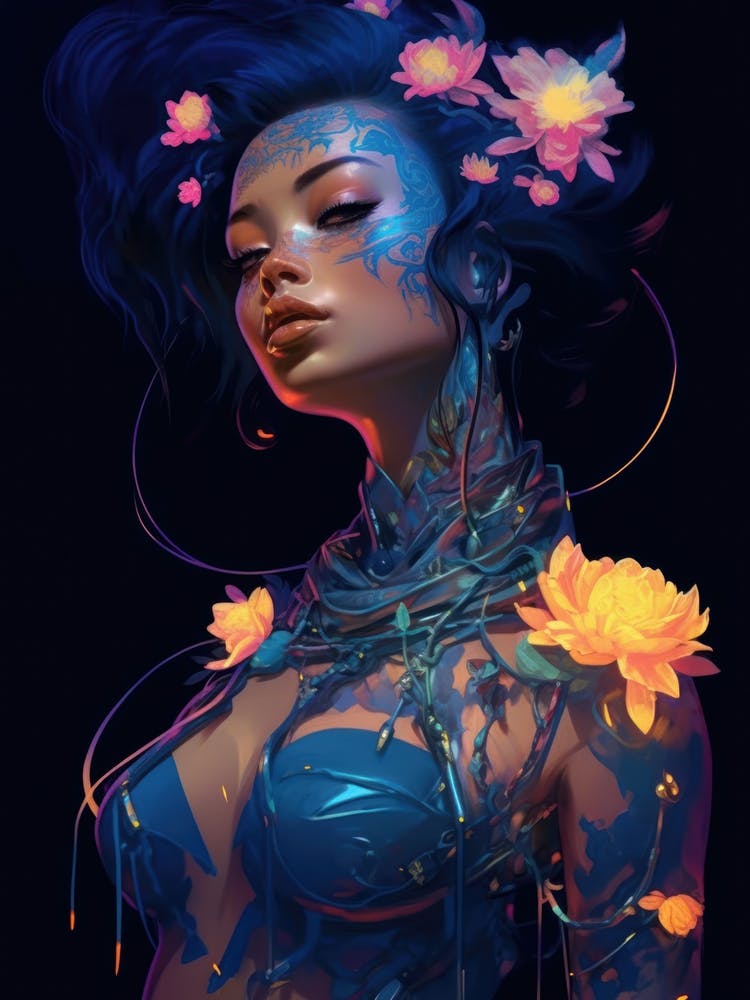 Flower Cyberpunk Girl 2