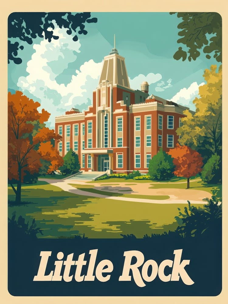 Aihrgdesign A Retro Travel Poster For Little Rock Featuring T 4b0f95b0 3c96 4a48 9039 Cf25581ff406 1