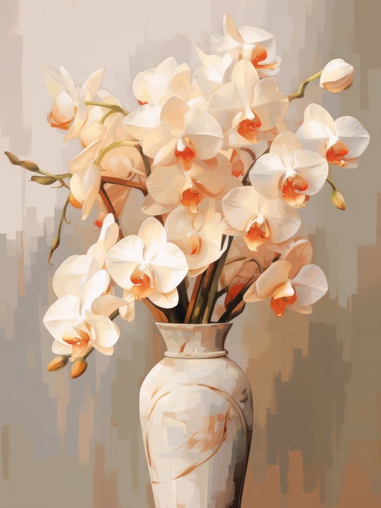 Orchid Flower Still Life Painting 4 Dreamy