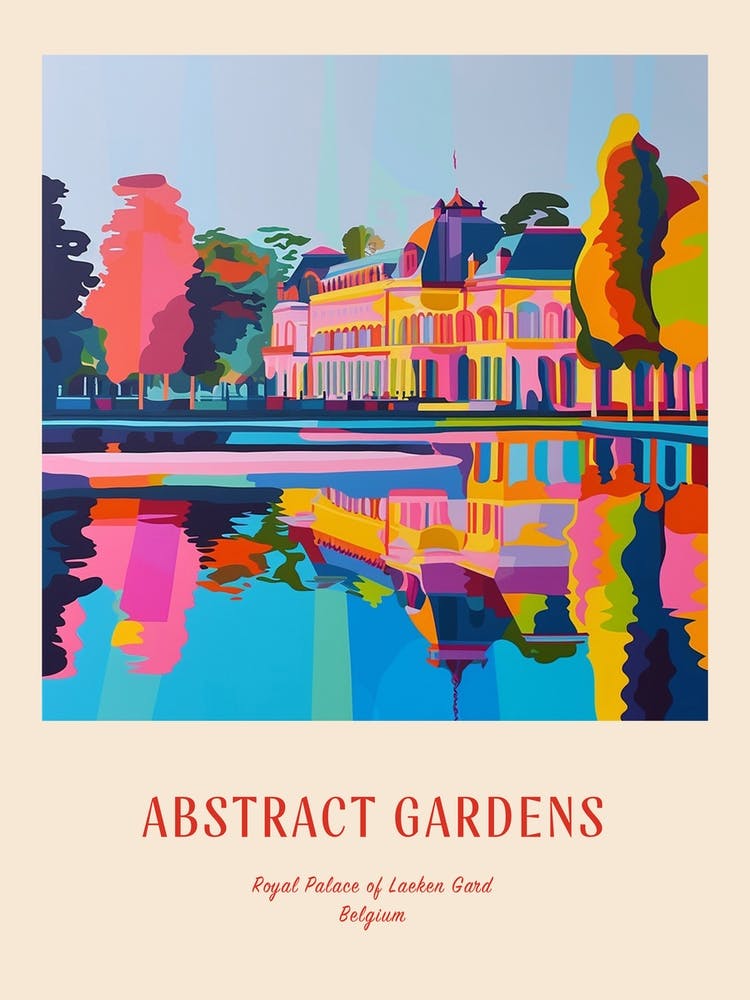 Colourful Gardens Royal Palace Of Laeken Gard Belgium 2 Red Poster