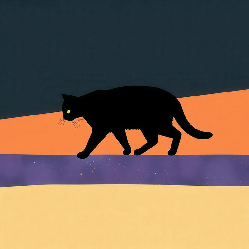 Cat Walking At Night