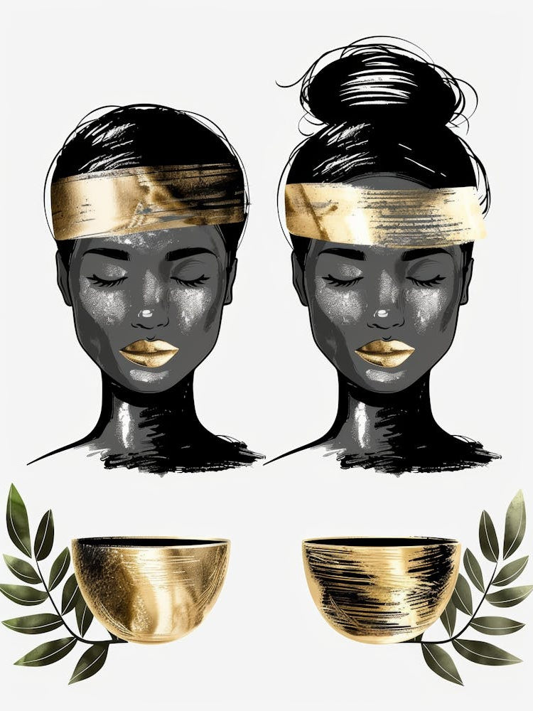 Two Black Women With Gold Headscarves