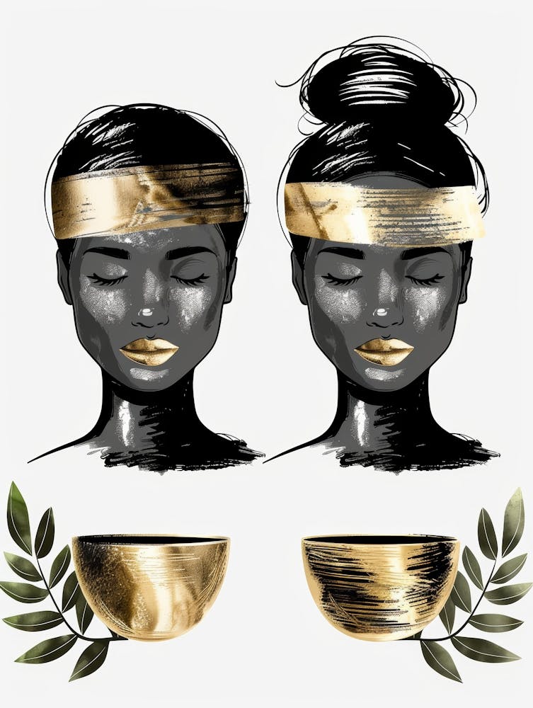 Two Black Women With Gold Headscarves