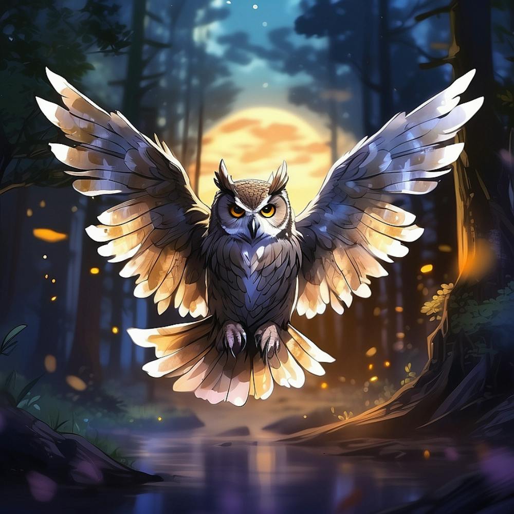 Owl In The Forest