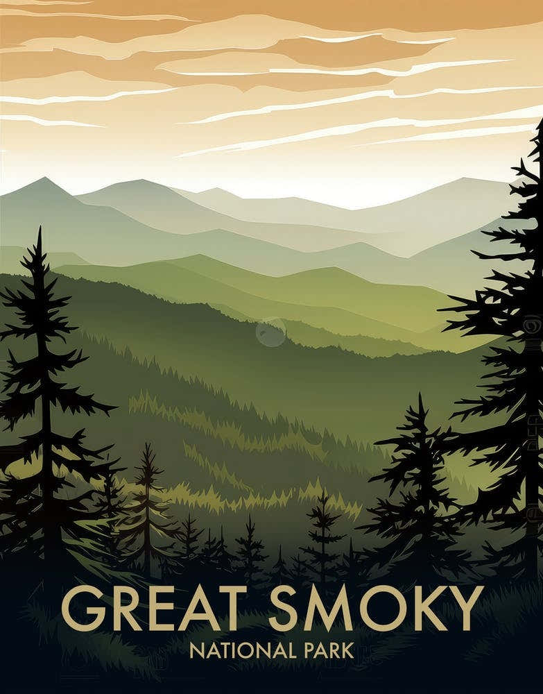Great Smoky National Park Vintage Travel Poster 14