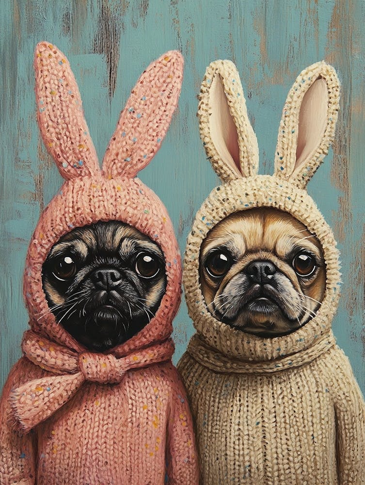 Pugs As Easter Bunnies