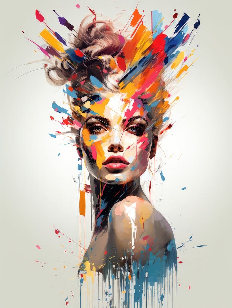 Portrait Of A Woman Splash Color