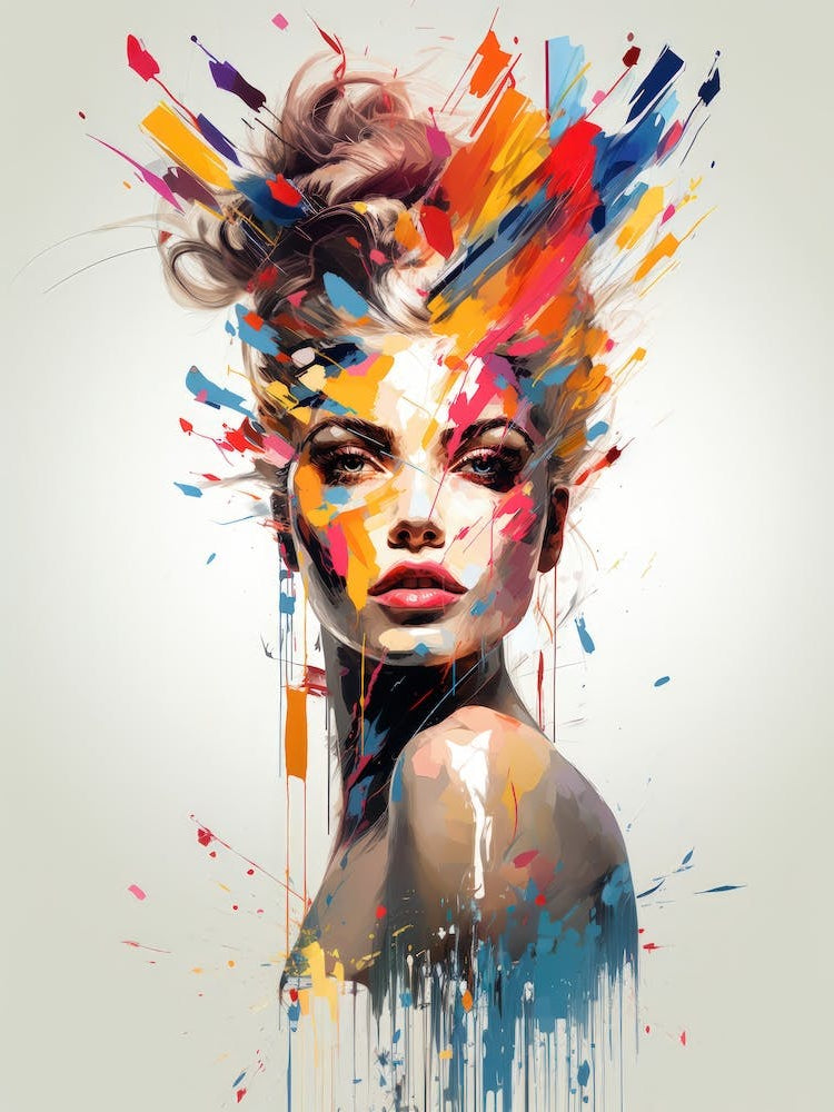 Portrait Of A Woman Splash Color