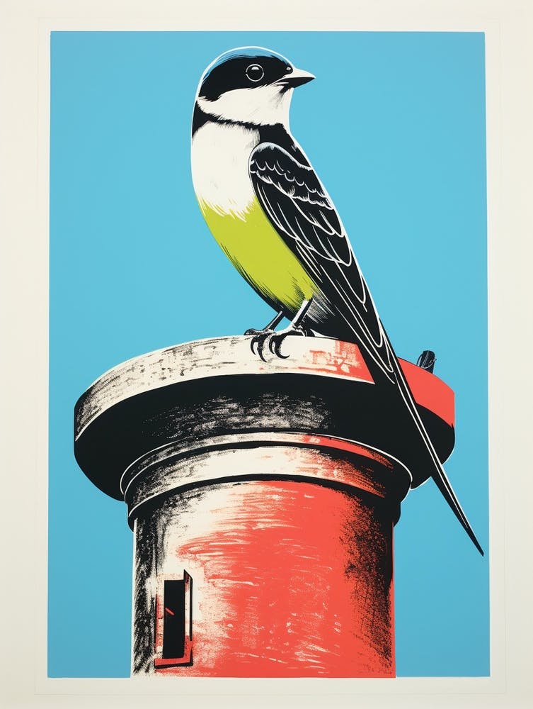 Andy Warhol Style Bird Chimney Swift 3