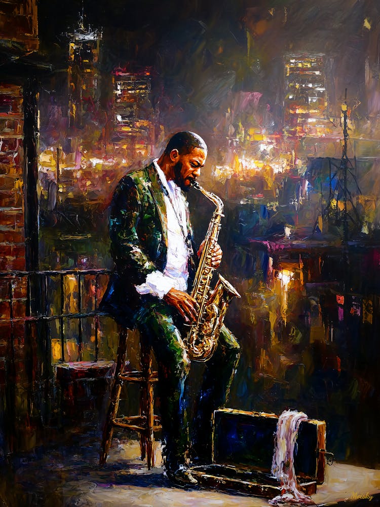 City Blues – Jazz Reflections In Contemporary Poster