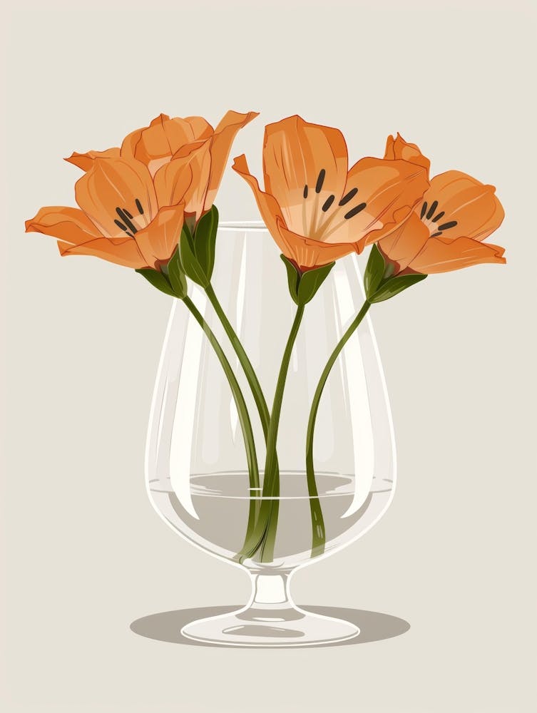 Orange Flowers In A Vase