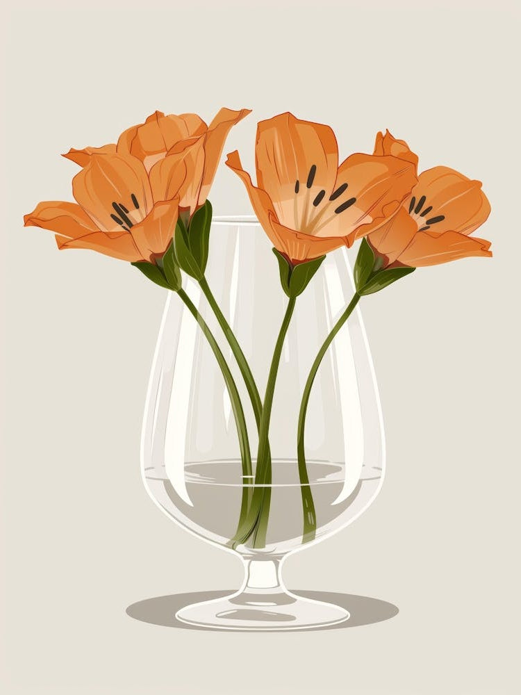 Orange Flowers In A Vase