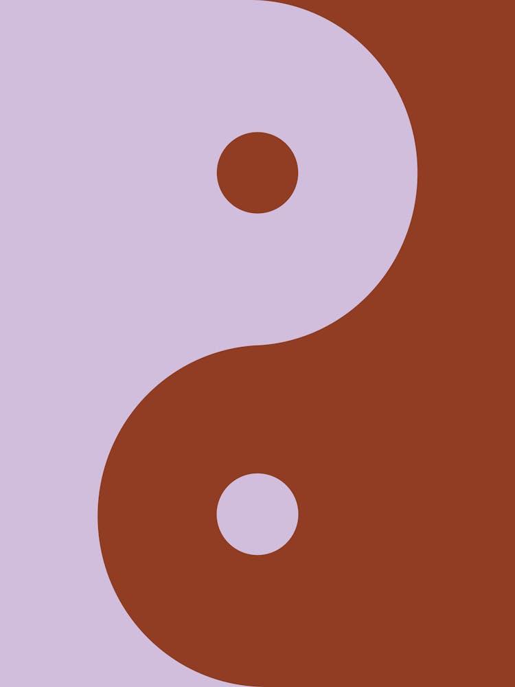 Yin Yang Brown And Purple