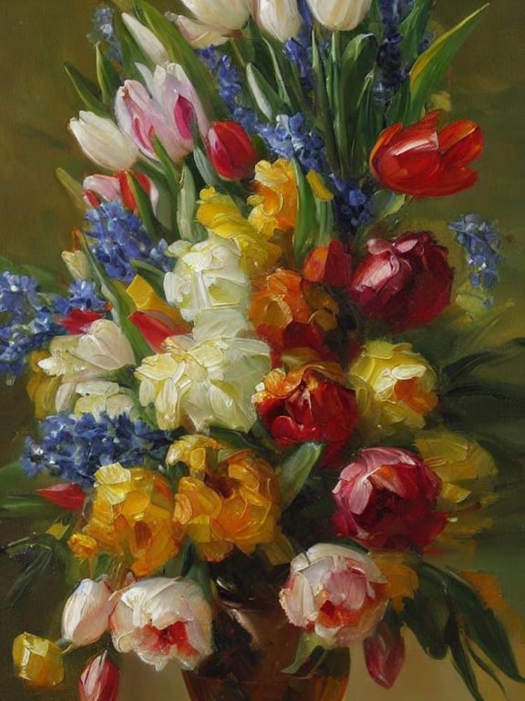 Peinture Tulipes 5 Fleur