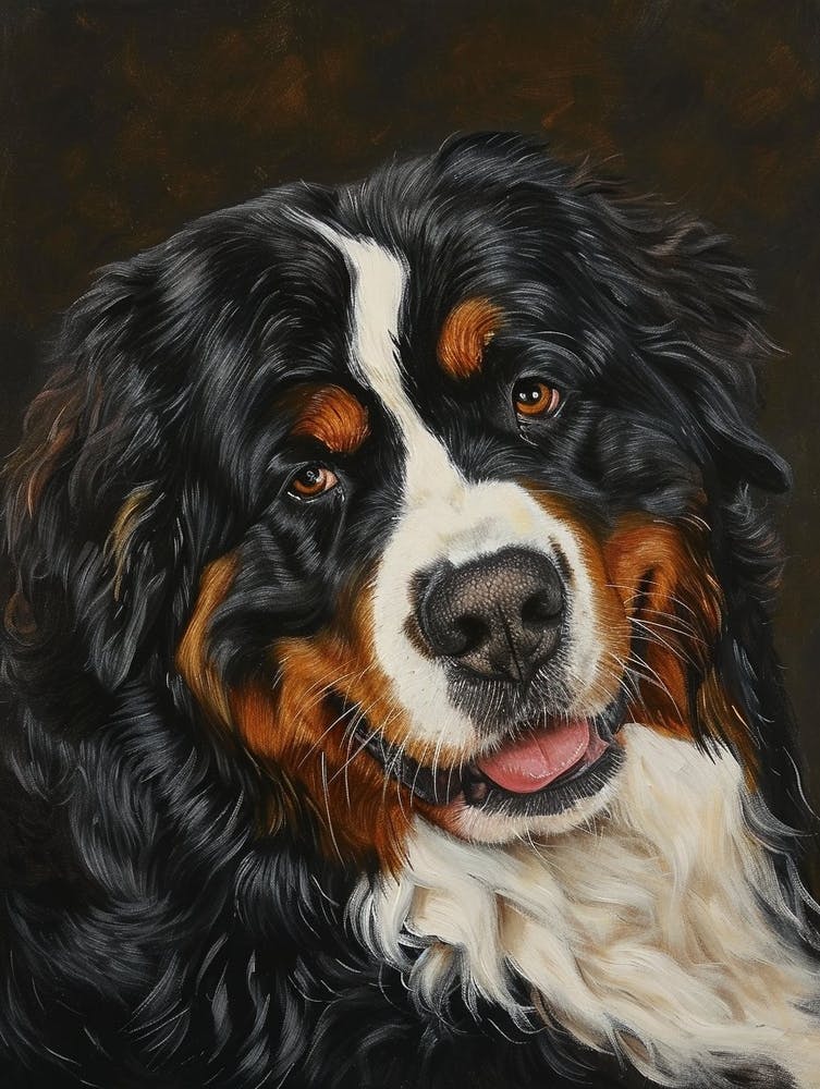 Burnese Mountain Dog Acrylic Painting 2