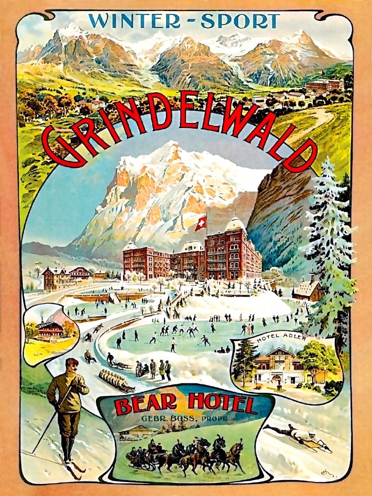 Winter Sport In Grindelwald, Switzerland