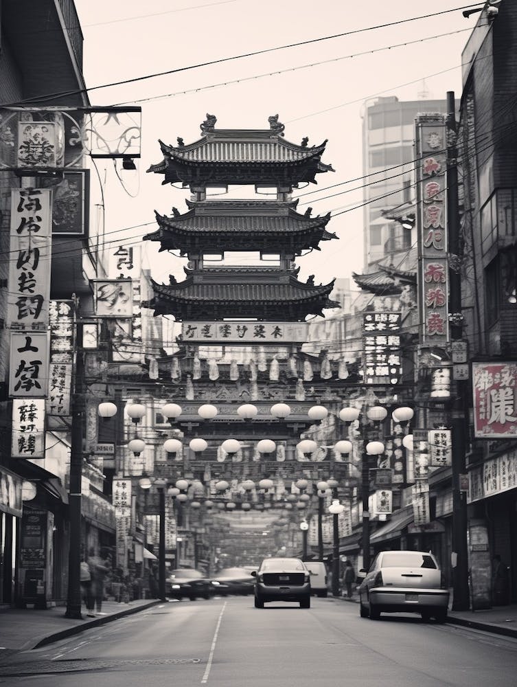 Taipei, Taiwan, Black And White Old Photo 2