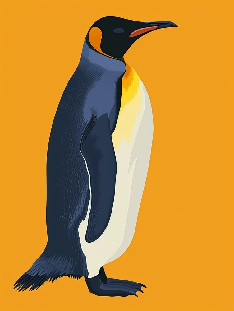 Emperor Penguin Oamaru Blue Penguin Colony Minimalist Illustration 1