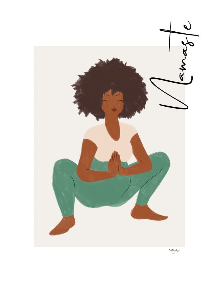 Namaste V - person, yoga, namaste, silhouette, self love, minimalistic, pastel, boho, spirituality, yoga pose, yogi, mural, illustration, fine art, mindfulness